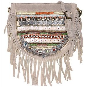 VINTAGE ADDICTION Suede Fringe Boho Bag